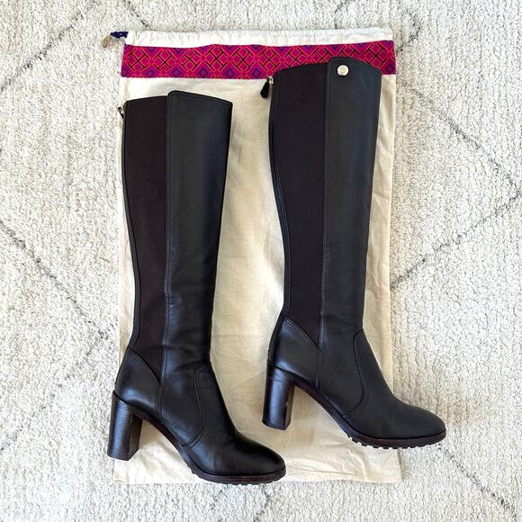 Tory Burch Sullivan Brown Leather Tall Boots Size 10M - Picture 8 of 16